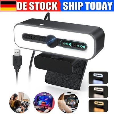1080P Web Cam USB Web Cam mit Licht Full HD Webcam 4K Plug & Play für Meetings