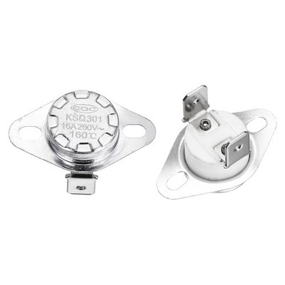 2Pcs KSD301 Thermostat 160 /320°F 16A  N.C Temperature Switch