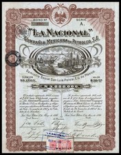 1916 San Luis Potosi, Mexico: "La Nacional" Compania Mexicana de Petroleo, S.A.