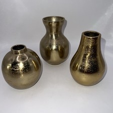 Set of 3 Gold Floral Classic Bud Vase, Stylish Flower Vases for Centerpieces ...