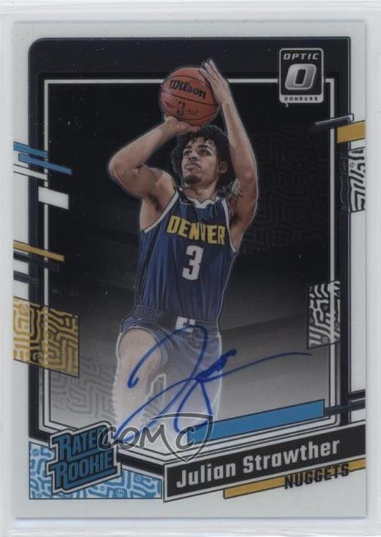 2023 Panini Donruss Optic Rated Signatures Julian Strawther Rookie Auto RC w6g
