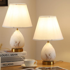 Dimmable Gold Ceramic Table Lamps Set of 2 for Bedroom  Living Room