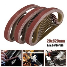 Sanding Belts Power File Sander 20 x 520mm Belt Sander 60 80 120 Grit Sandpaper
