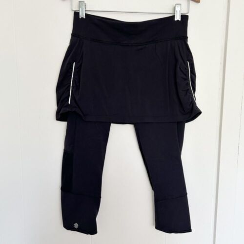 Athleta Black Crop Leggings with Skirt Size Small