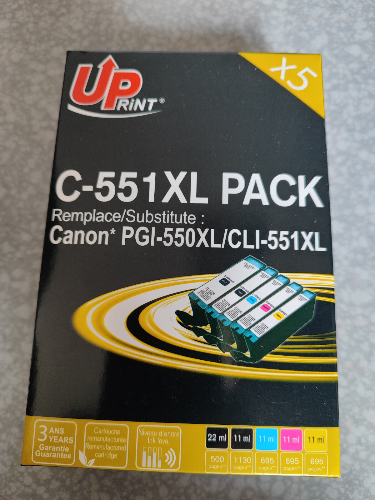 Pack C-551XL cartouche encre compatible CLI-551 XL pour impression haute capacité