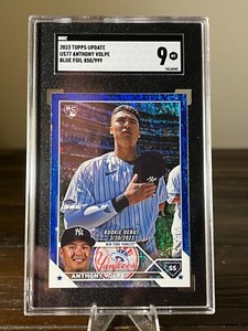 2023 Topps Update #US77 Anthony Volpe Blue Foil 850/999 SGC9 New York Yankees