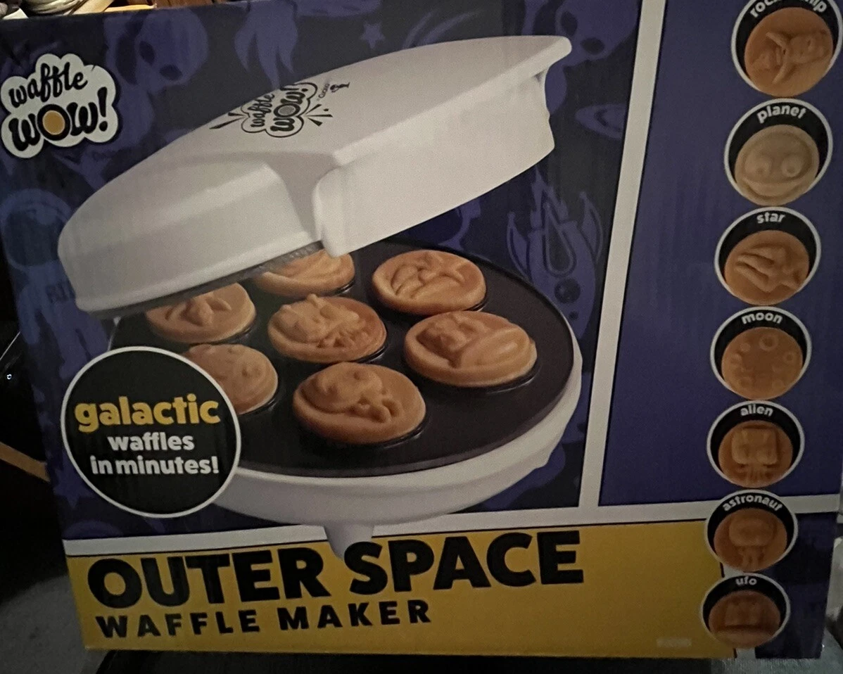 Cucina Pro Waffle Wow! OUTER SPACE Waffle Maker Galatic Star Moon Rocket Ship