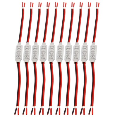 10x Low-profile Inline Controller Dimmer Switch for Single Color LED Strip Light