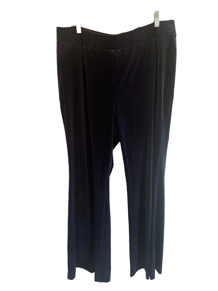 Pantalones Lane Bryant Púrpura Terciopelo Acampanado tiro Medio Sin Gap Confort Cintura Talla 18