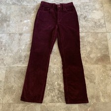 Universal Thread Women's High Rise Ankle Bootcut Corduroy Pants Size 0R Burgundy