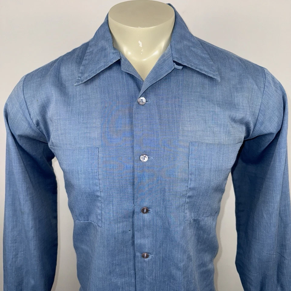 Camisa Don Loper vintage años 60 California mediados de siglo cuello lazo atómica para hombre mediana Foto 3 de 4