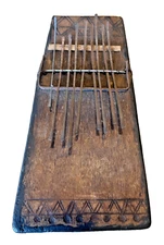 Antique Mbira Handmade, Thumb Piano, Carved Instrument, Zimbabwe Tsonga Tribe