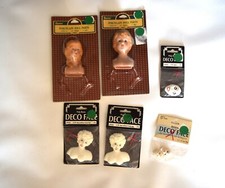 Lot of 6 Porcelain Doll Parts Darice / Deco Face Craft Doll Heads