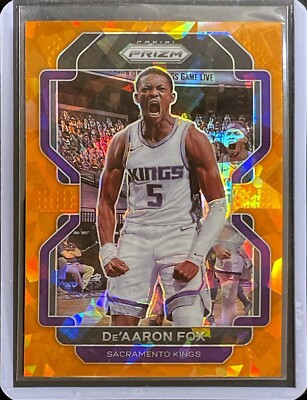 De'Aaron Fox - 2021-22 Panini Prizm - Orange Cracked-ice Prizm #148