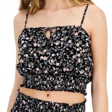 NEW! Hippie Rose Floral Crop Top Spaghetti St...