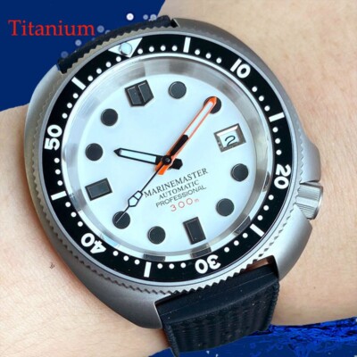 44mm NH35A Auto Titanium Men Watch 20ATM Diver Sapphire Glass Date Ceramic Bezel