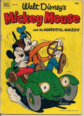 Four Color Comics #427 Dell 1952 Disney Mickey Mouse auto cover G/VG 
