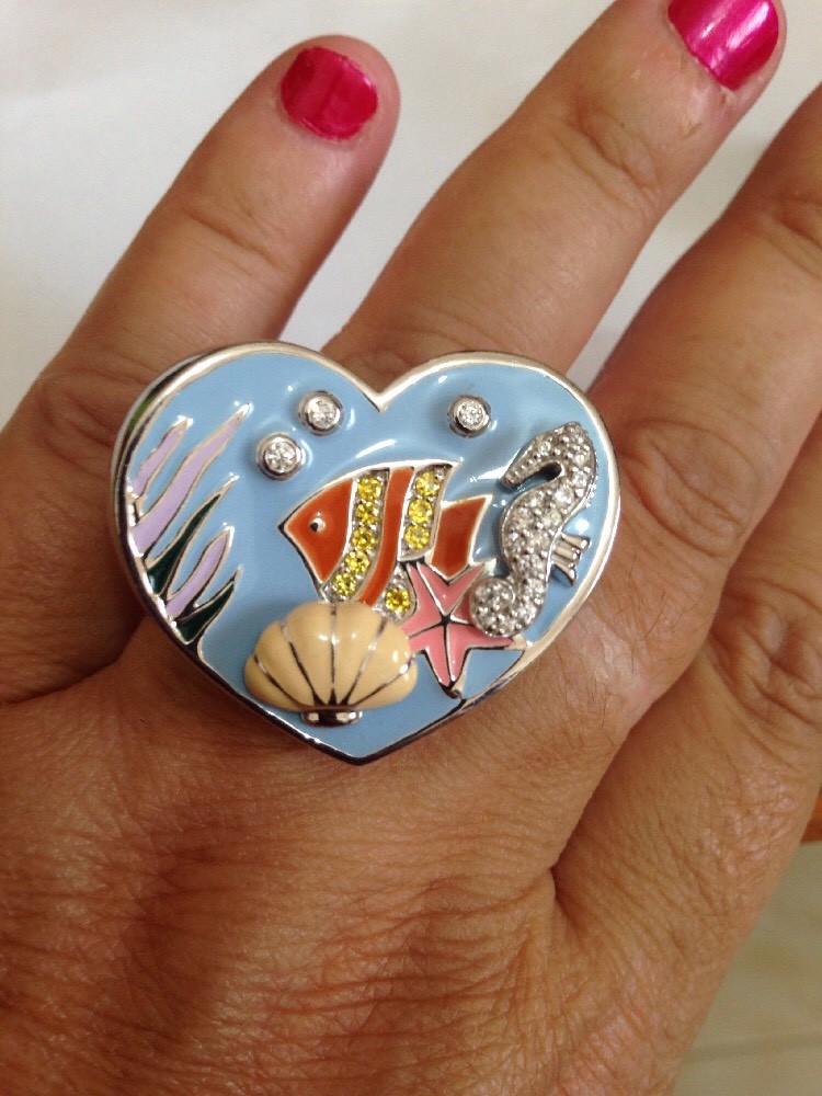 Bague Una Storia ÉTÉ argent 925 émail taille 52