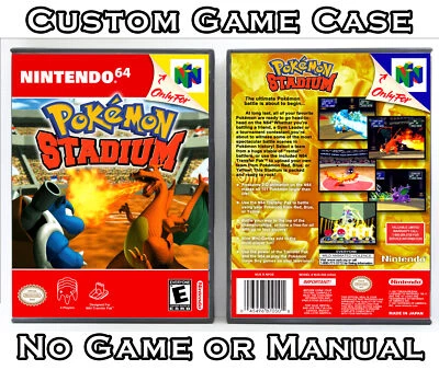 CUSTOMGAMECASES Pokemon Stadium - Nintendo 64 N64 Custom Case *NO GAME*