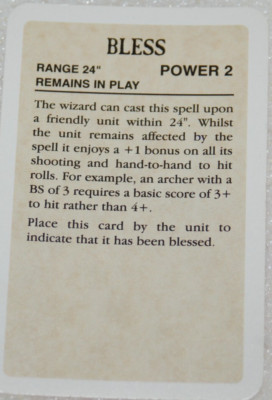 ORIGINAL WARHAMMER FANTASY BATTLE MAGIC RED CARD COLLECT TRADE BLESS RANGE 24''