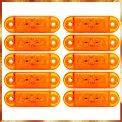 10x Naranja 3 LED Posición Luz Limitadora 12V/24V Camión Coche Remolque - Imagen 1 de 2