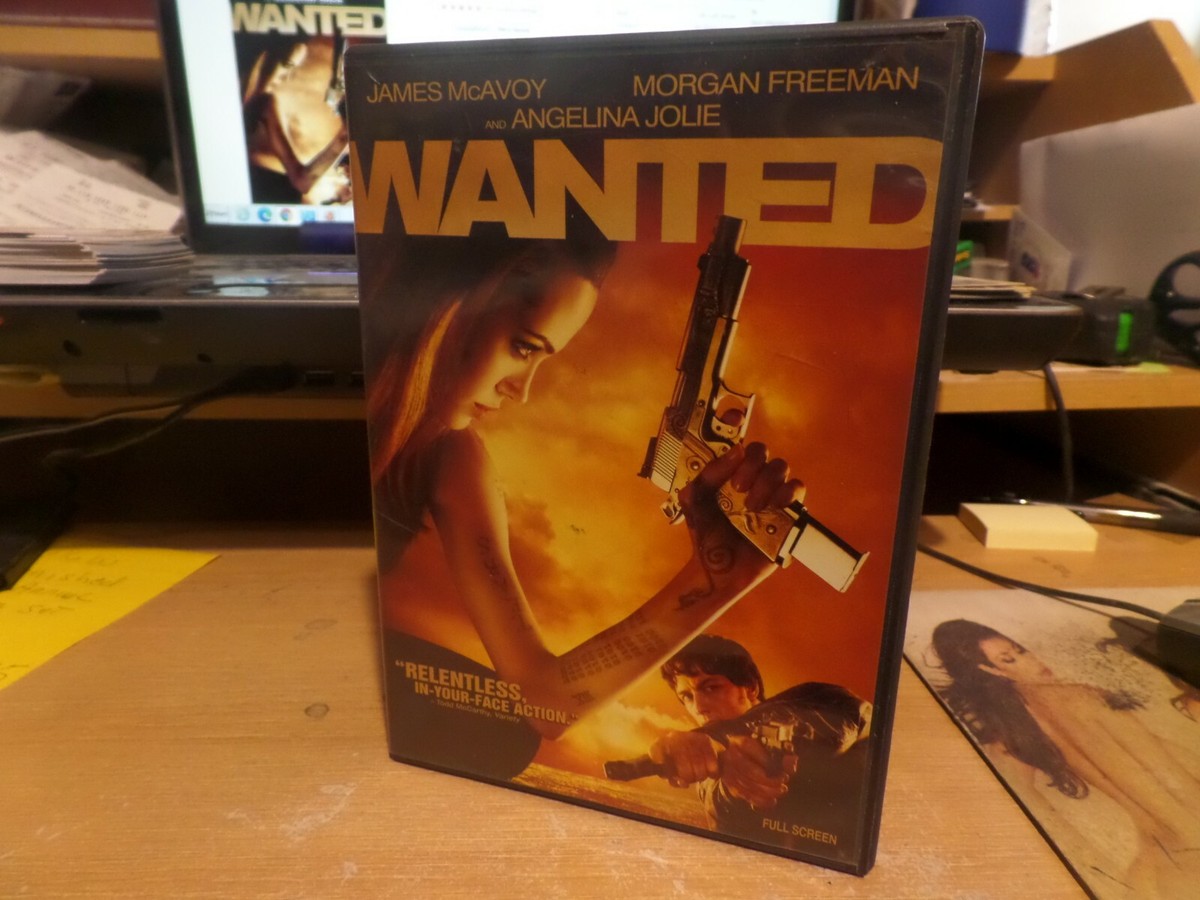 Wanted (DVD, 2008, Full Frame) With Angenlina Jolie Morgan Freeman