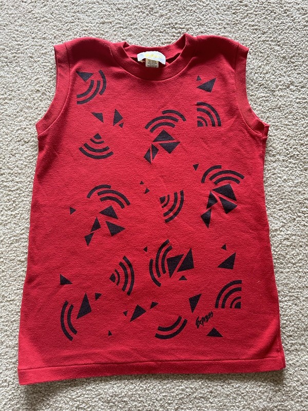 VINTAGE 1980'S EXPRESS RETRO SLEEVELESS SHIRT SIZE MEDIUM
