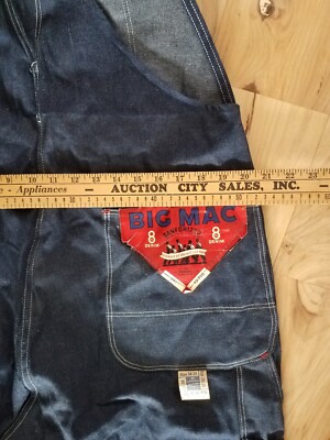 VINTAGE RARE NOS NWT BIG MAC SANFORIZED DENIM OVERALLS VINTAGE RARE NOS NWT BIG MAC SANFORIZED DENIM OVERALLS