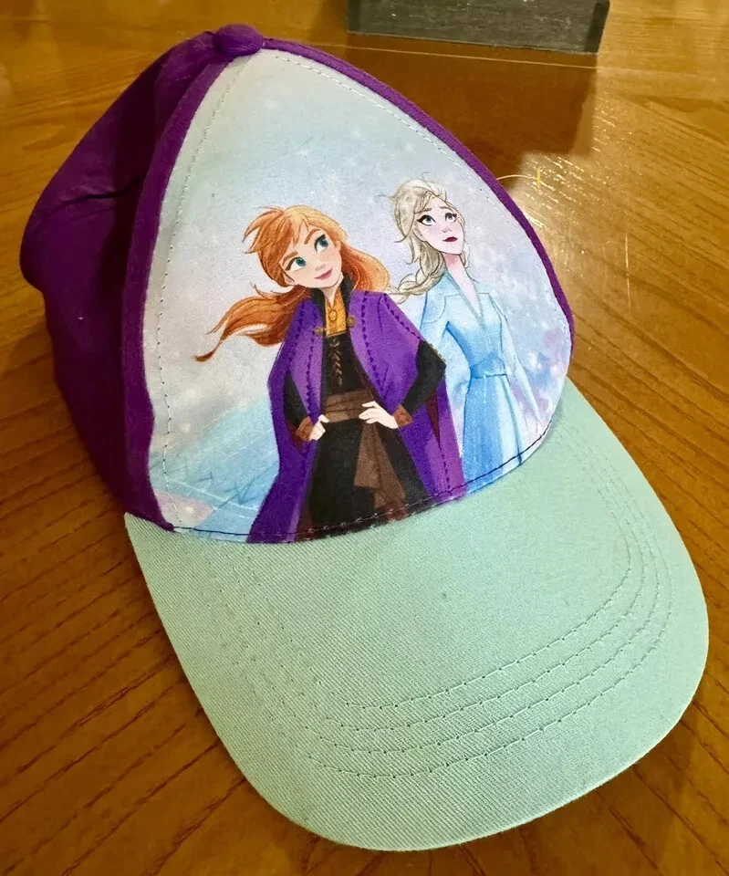 迪士尼冰雪奇缘艾莎安娜女孩紫色绿色可调节棒球帽遮阳帽 — 第 4/4 张图片