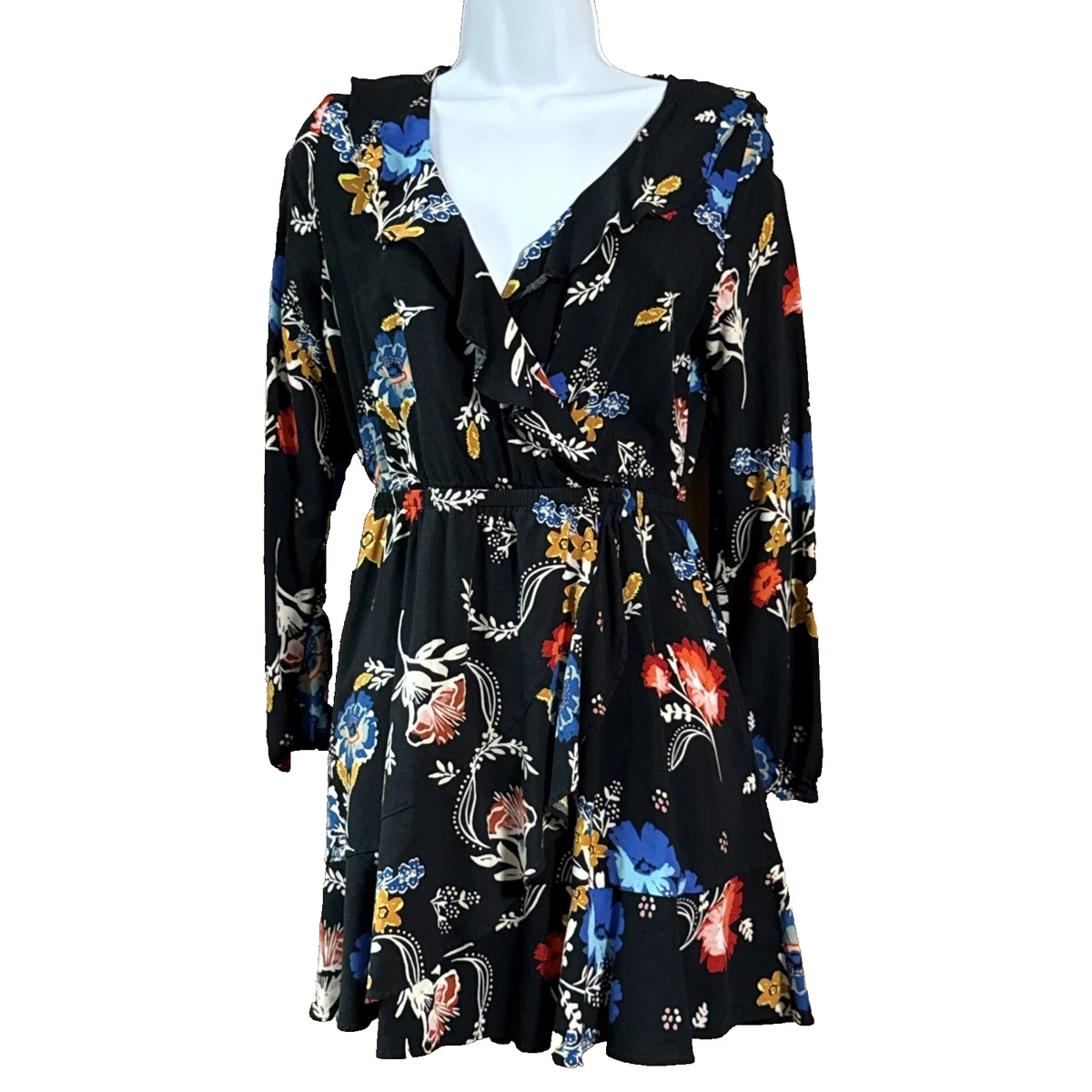 knee length dresses for ladies Washed Red Dress - Long Balloon Sleeve Dress main image 0