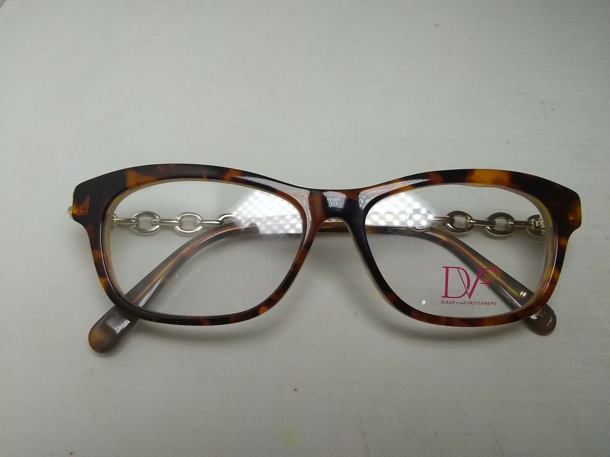 NEW DIANE VON FURSTENBERG women\'s dvf5060 cat eye eyeglasses in tortoise gold Essential Cat Eye Tortoise & Gold Glasses for Women  main image 3