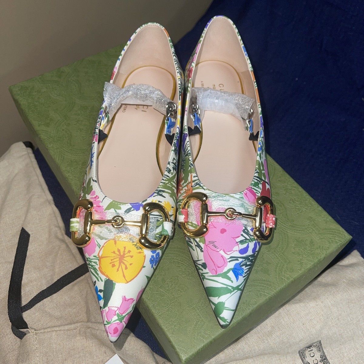 Gucci Ken Scott Infinity Giardino Gold Horsebit/Silver Chain