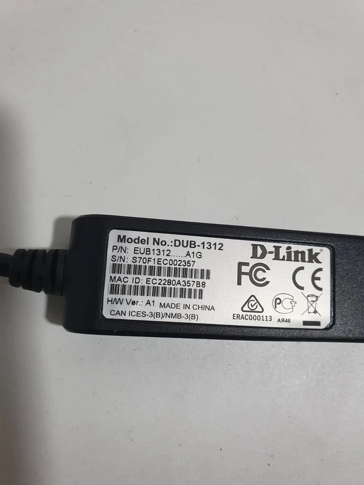D-Link dub-1312 Hub Adattatore di rete usb 3.0 gigabit ethernet eub1312 - Immagine 2 di 4