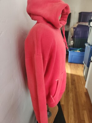 vintage 1960's heavy cotton hoody sweatshirt red med large 60's