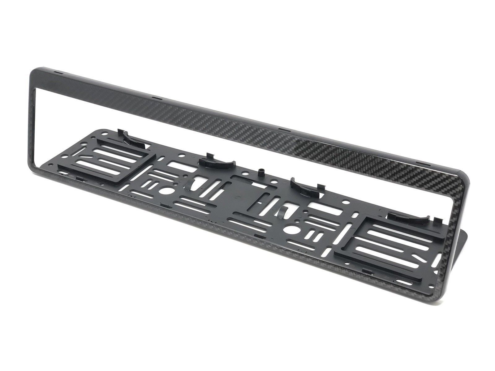 Real Carbon Fiber License Plate Frame – Glossy Black European Size Holder For Cars