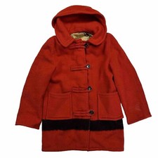 Vtg 60s Hudson Bay Wool Hooded Jacket Coat Mackinaw Red Black Stripe Sz 38 Small