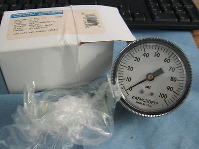 Aschcroft Modell: 25w1001th 01b Xuc Messing Guage. 2½ Etui Neu aus Altem