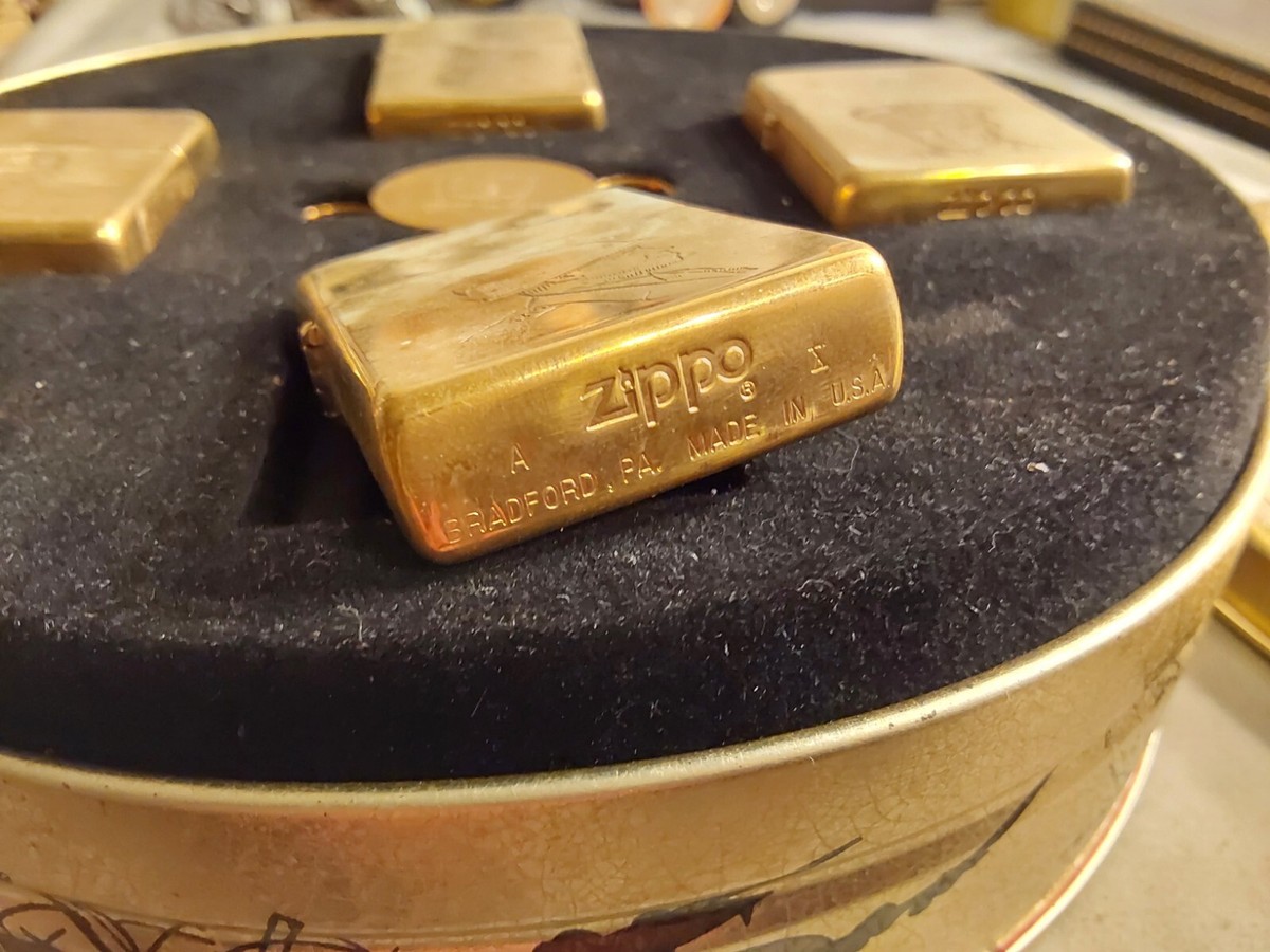 1994 Zippo Boxed WWII D-Day Brass Normandy 50th Anniversary 4 