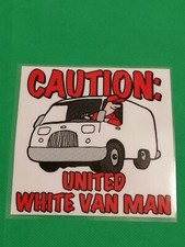Caution United white van man Vinyl Car window Sticker Manchester football club