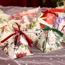 1-200X Personalised Flowers Wedding Party Favour Sweet Gift Boxes Tags Ribbons