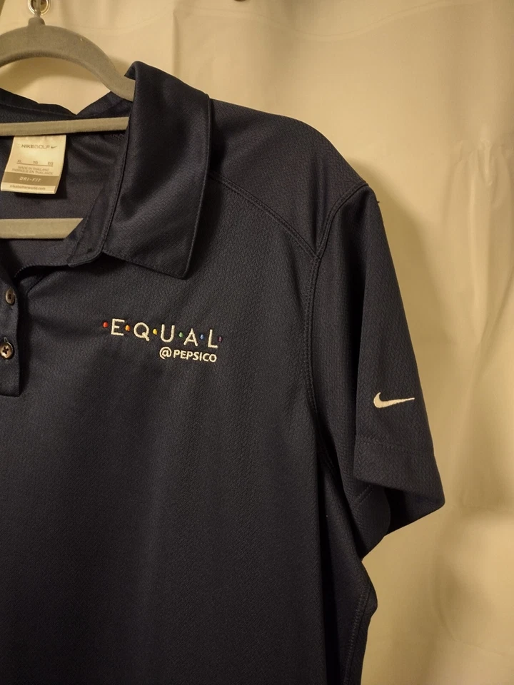 🌈 Rare Pepsi Pride Equal Nike Shirt Blue Womens Size XL PepsiCo Employee Golf  - Image 3 of 4