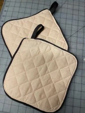 Peach Dark Brown Pot Holders Heavy Insulated Kitchen hot pad cooking