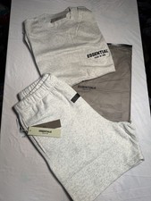 Essentials Fear of God Men's Gray 2pc Fleece Sweatsuit Set M Pockets Logo. BNWT