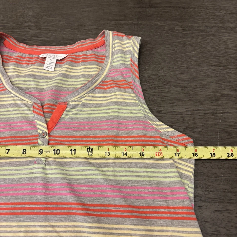 Juego corto CHARTER CLUB íntimo de 2 piezas para mujer gris medio con rayas Foto 3 de 4