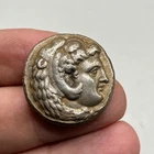 Ancient Greek King Alexander The Great solid silver  Coin