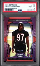 2025 PANINI CERTIFIED MIRROR PURPLE #173 SHEMAR STEWART 20/299 PSA 10