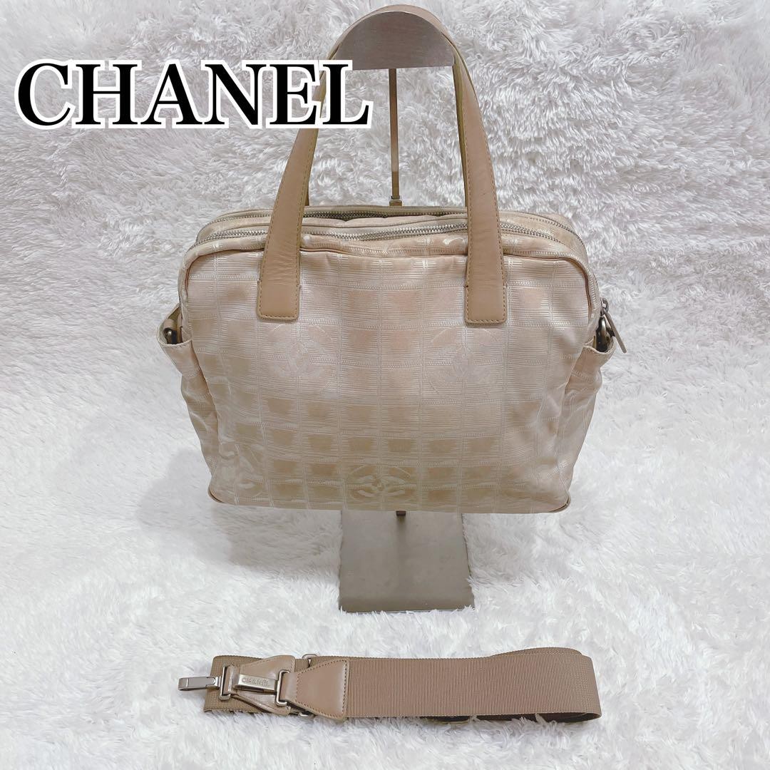 Chanel Rare Beige Quilted Nylon 3-Way Shoulder Bag Preowned Japan