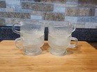 4- Indiana Glass Crystal Icemugs ,textured "tree bark"pattern &  A Footed Design — photo 3