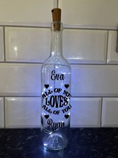 Personalised LED Romantic Light-Up Bottle for Valentine’s Day Heart –  050