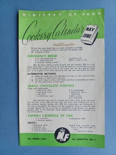MINISTRY OF FOOD LEAFLET COOKERY CALENDAR MAY / JUNE 1946?